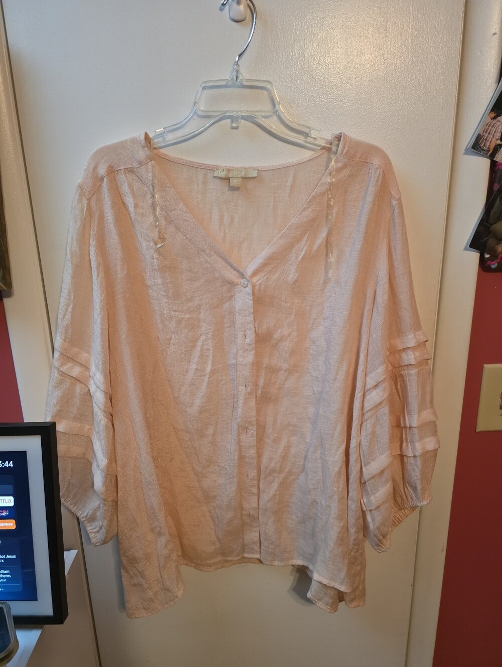 Hope & Harlow Woman Sheer Peach Top Size 2X